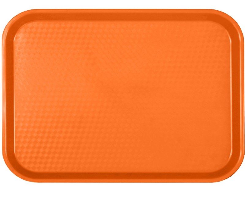 Bandeja naranja para comida rápida de 12″ x 16-1/4″ x 7/8″