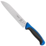 Cuchillo Santoku Granton Edge de 7" con mango azul