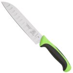 Cuchillo Santoku Granton Edge de 7″ con mango verde