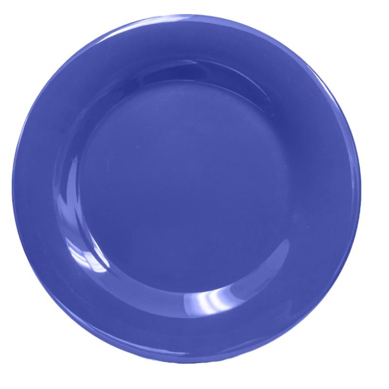 Plato de 11-3/4", borde ancho, color morado, melamina